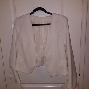 Cream Cropped Blazer | Size 12